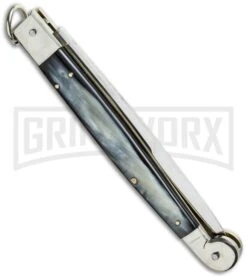 A.G.A. Campolin 12" Brazil Horn Sicilian Ring Pull Automatic Knife - Bayonet -Kershaw Sale Store 12 sicilian braz ring side cm large