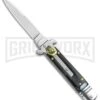 Italia 7.5" Brass Lever Lock Automatic Acrylic Black Smoke- Satin Bayonet -Kershaw Sale Store 7.5in LL Auto Acrylic Black Smoke Bayo Satin AU 2 GX 36484 jr large