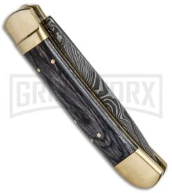 9" Damascus Leverlock Blackwood Automatic Knife - Dagger Damascus Plain -Kershaw Sale Store 8.75in LL Dagger Stiletto Blackwood Damascus LV1B BHQ 71507 jr side large