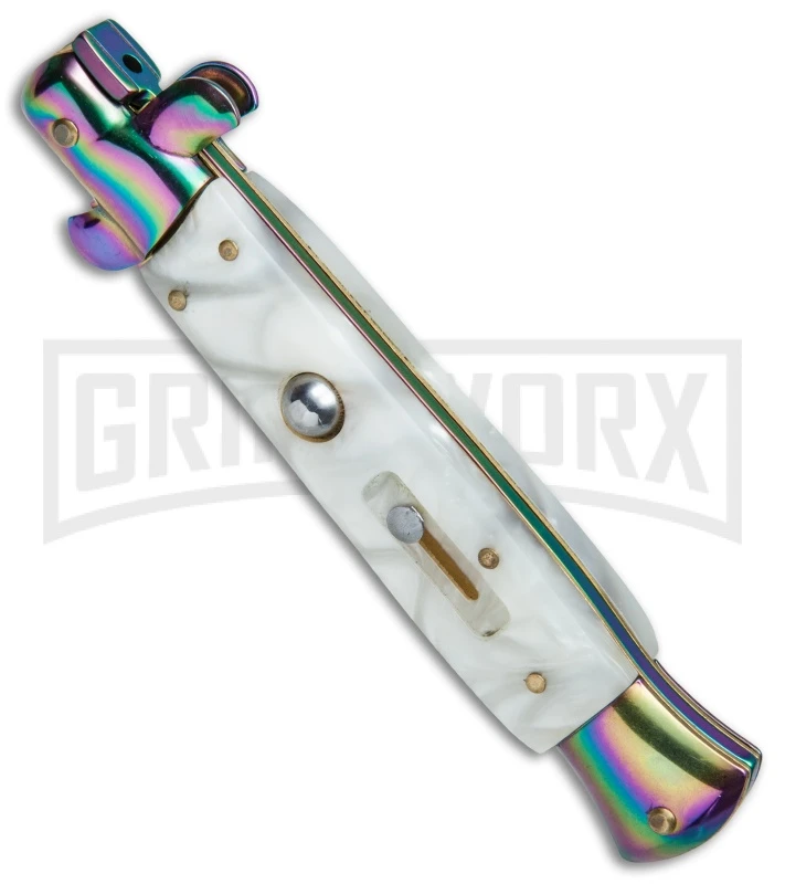 9.5" Anomaly Stiletto Sim Pearl Automatic Knife - Bayonet Spectrum Plain 2 9.5" Anomaly Stiletto Sim Pearl Automatic Knife - Bayonet Spectrum Plain - Image 2