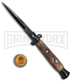 9.5" Anomaly Stiletto Wood Automatic Knife - Bayonet Black Plain 7 9.5" Anomaly Stiletto Wood Automatic Knife - Bayonet Black Plain -Kershaw Sale Store 9.5in Anomaly Stiletto Wood Bayo Black Plain A155LB BP 23750 jr bottlecap large