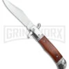 Italia 9" CZ Rosewood Bolster Release Automatic Knife - Satin Plain -Kershaw Sale Store 9in Bolster Release Auto Rosewood Satin BHQ 179243 jr large