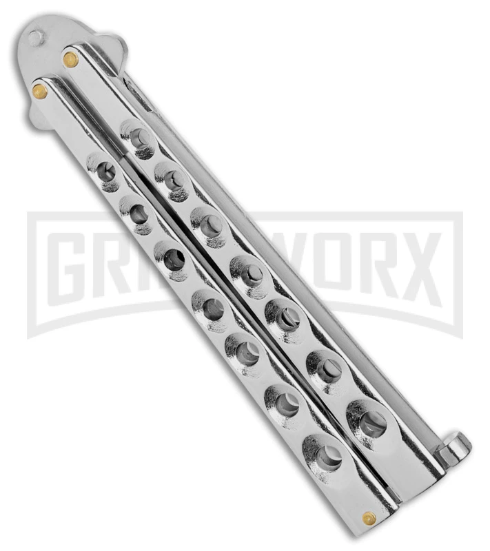 Kriss Blade Silver Butterfly Balisong Knife - Satin Plain 3 Kriss Blade Silver Butterfly Balisong Knife - Satin Plain - Image 3