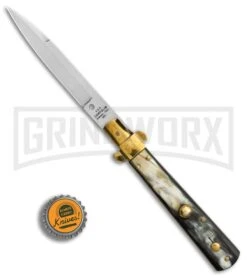 AGA Campolin 10" Brass/Dark Horn Italian Frosolone Automatic Knife - Bayonet 7 AGA Campolin 10" Brass/Dark Horn Italian Frosolone Automatic Knife - Bayonet -Kershaw Sale Store AGA Campolin 10in Brass Dark Horn Italian Frosolone Bayonet BP 29647 er bottlecap large