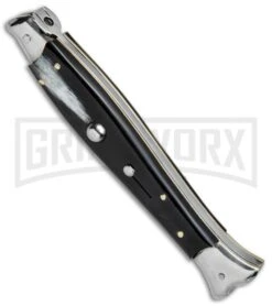 AGA Campolin 10" Brazil Horn Fishtail Picklock Automatic Knife - Polish Plain -Kershaw Sale Store AGA Campolin 10in Fishtail Picklock Italian BP 20096 jr spine large