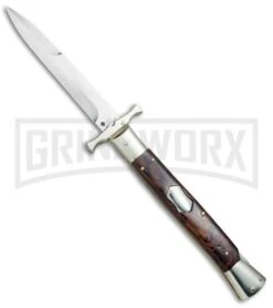 AGA Campolin 13" Stiletto Bat Swinguard Cocobolo Automatic Knife - Bayo