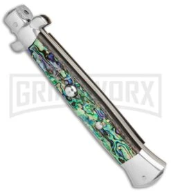 AGA Campolin 15" Italian Abalone Automatic Knife - Bayonet -Kershaw Sale Store AGA Campolin 15in Auto Italian Stiletto Abalone 7in satin BHQ 87415 er spine large