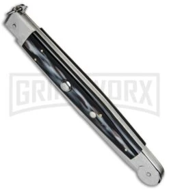 A.G.A. Campolin 16" Sim Horn Sicilian Ring Pull Automatic Knife - Satin Plain 5 A.G.A. Campolin 16" Sim Horn Sicilian Ring Pull Automatic Knife - Satin Plain -Kershaw Sale Store AGA Campolin 16in Sicilan Ring Pull Sim Horn BHQ 71213 jr spine large