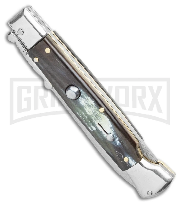 AGA Campolin 9" Stiletto Swinguard Brazilian Horn Automatic Knife - Dagger 2 AGA Campolin 9" Stiletto Swinguard Brazilian Horn Automatic Knife - Dagger - Image 2