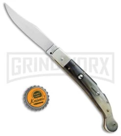 AGA Campolin Sahara Dark Horn Italian Stiletto Automatic Knife - Mirror Plain -Kershaw Sale Store AGA Campolin 9in Shara Italian Stiletto LB Dark Horn Mirror BHQ 74050 jr bottlecap large