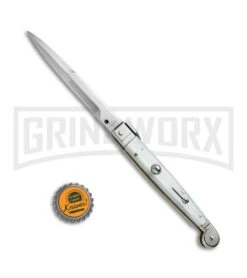 A.G.A. Campolin 9" Sicilian White Pearlex Picklock Automatic Knife - Bayonet -Kershaw Sale Store AGA Campolin 9in Sicilian White Pearlex Picklock Bayo BP 19446 jr bottlecap large