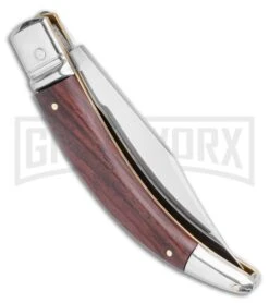 AGA Campolin Diana Santos Wood Lever Lock Automatic Knife - Satin Plain -Kershaw Sale Store AGA Campolin Diana Lever Lock Automatic Knife Santos Wood 3.75 Satin BHQ 120336 LS Side large