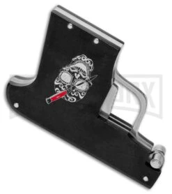 AGA Campolin Black Automatic Gun Knife - Satin Plain -Kershaw Sale Store AGA Campolin Gun Knife Auto Black Satin CEM PIS BLACK GX 33938 jr spine large