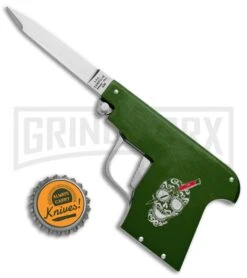 AGA Campolin Green Automatic Gun Knife - Satin Plain 7 AGA Campolin Green Automatic Gun Knife - Satin Plain -Kershaw Sale Store AGA Campolin Gun Knife Auto Green Satin CEM PIS GREEN GX 33939 jr bottlecap large