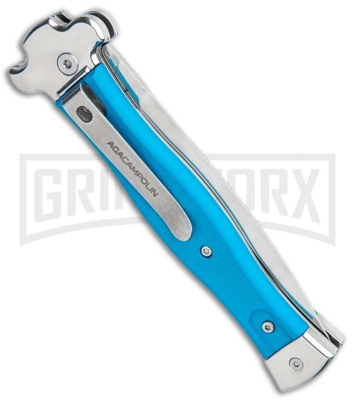 AGA Campolin Zero Blue G-10 Leverlock Automatic Knife - Dagger Satin Plain 3 AGA Campolin Zero Blue G-10 Leverlock Automatic Knife - Dagger Satin Plain - Image 3
