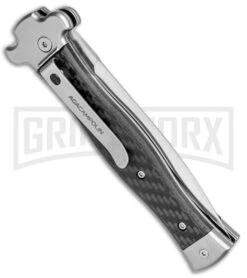 AGA Campolin Zero Carbon Fiber Leverlock Automatic Knife - Dagger Satin Plain -Kershaw Sale Store AGA Campolin Zero Dagger LL Auto CF Satin AGA01CF SD BHQ 79656 jr side large