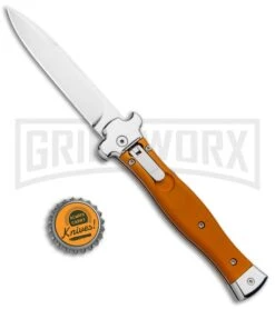 AGA Campolin Zero Orange Aluminum Leverlock Automatic - Bayonet Tumbled Plain -Kershaw Sale Store AGA Campolin Zero Italian LL Orange Aluminum Tumbled AGA01ALO LB BHQ 97990 jr bottlecap large