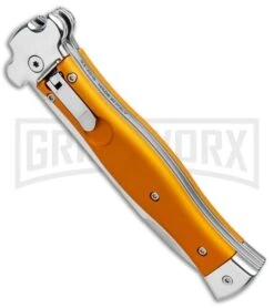 AGA Campolin Zero Orange Aluminum Leverlock Automatic - Bayonet Tumbled Plain -Kershaw Sale Store AGA Campolin Zero Italian LL Orange Aluminum Tumbled AGA01ALO LB BHQ 97990 jr spine large