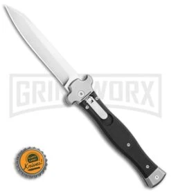 AGA Campolin Zero Textured Black G10 Leverlock Auto Knife - Reverse Tanto Plain -Kershaw Sale Store AGA Campolin Zero Reverse Tanto Leverlock Automatic Black G 10 3.75 Satin AGA01N ST BHQ 116874 LS Bottlecap large