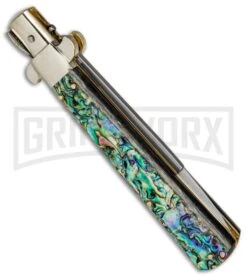 AGA Campolin 11" Frosolone Abalone Stiletto Automatic Knife - Bayonet -Kershaw Sale Store AGA Frosolone Abalonel 11in Bayo BP 29299 jr side 2 large