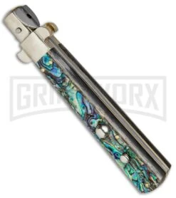 AGA Campolin 11" Frosolone Abalone Stiletto Automatic Knife - Bayonet -Kershaw Sale Store AGA Frosolone Abalonel 11in Bayo BP 29299 jr spine 2 large