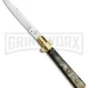 AGA Campolin 11" Frosolone Brazilian Horn/Brass Stiletto Automatic - Bayonet -Kershaw Sale Store AGA Frosolone Brazilian Brass 11in Bayo BP 29290 jr large