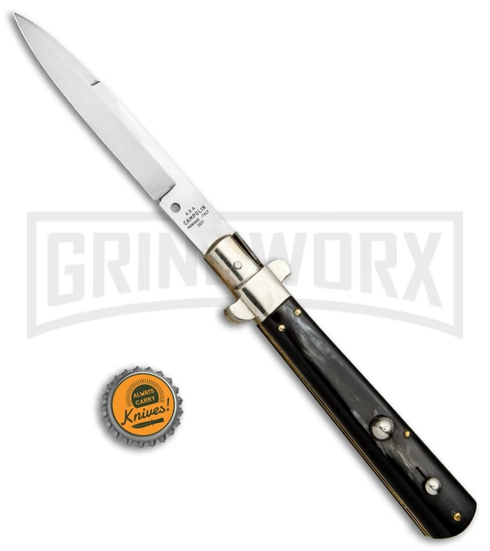 AGA Campolin 11" Frosolone Brazilian Horn Stiletto Automatic Knife - Bayonet 5 AGA Campolin 11" Frosolone Brazilian Horn Stiletto Automatic Knife - Bayonet - Image 5