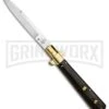 AGA Campolin 11" Frosolone Ebony/Brass Stiletto Automatic Knife - Bayonet -Kershaw Sale Store AGA Frosolone Ebony Brass 11in Bayo BP 29295 jr large