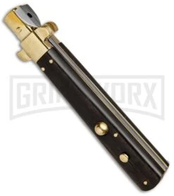 AGA Campolin 11" Frosolone Ebony/Brass Stiletto Automatic Knife - Bayonet 6 AGA Campolin 11" Frosolone Ebony/Brass Stiletto Automatic Knife - Bayonet -Kershaw Sale Store AGA Frosolone Ebony Brass 11in Bayo BP 29295 jr spine large