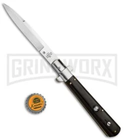 AGA Campolin 11" Frosolone Ebony Stiletto Automatic Knife - Bayonet -Kershaw Sale Store AGA Frosolone Ebony Nickel 11in Bayo BP 29294 jr bottlecap large