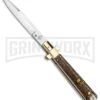 AGA Campolin 11" Frosolone Stag/Brass Stiletto Automatic Knife - Bayonet -Kershaw Sale Store AGA Frosolone Stag Brass 11in Bayo BP 29297 jr large