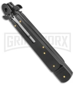 AKC 9" Tactical Leverletto Black Automatic Knife - Flat Grind 5 AKC 9" Tactical Leverletto Black Automatic Knife - Flat Grind -Kershaw Sale Store AKC Leverletto 9in LL Auto Italian Black Black BHQ 50877 jr spine large