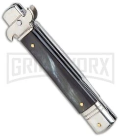 AKC 7.75" Leverletto Honey Horn Automatic Knife - Satin Bayonet 6 AKC 7.75" Leverletto Honey Horn Automatic Knife - Satin Bayonet -Kershaw Sale Store AKC Leverletto LL Auto Honey Horn Bayo BHQ 92872 jr side large 1