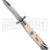 AKC 9" Italian Stiletto Swinguard Sim Ivory Automatic Knife - Polish Plain 11 AKC 9" Italian Stiletto Swinguard Sim Ivory Automatic Knife - Polish Plain -Kershaw Sale Store AKC Swinguard 9in Automatic Italian Stiletto Sim Ivory 4in Polish Bayonet BHQ 18088620hd large