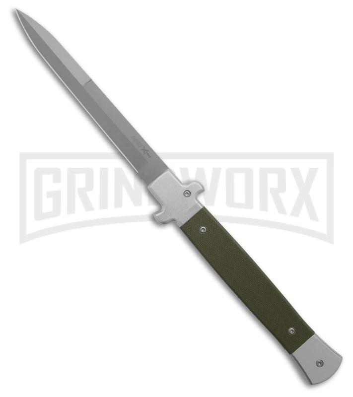 AKC X-Treme Shadow Green-G10 Bolster Release Automatic Knife - Bayonet SW Plain 1 AKC X-Treme Shadow Green-G10 Bolster Release Automatic Knife - Bayonet SW Plain