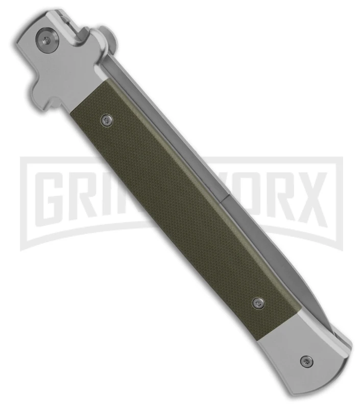 AKC X-Treme Shadow Green-G10 Bolster Release Automatic Knife - Bayonet SW Plain 3 AKC X-Treme Shadow Green-G10 Bolster Release Automatic Knife - Bayonet SW Plain - Image 3
