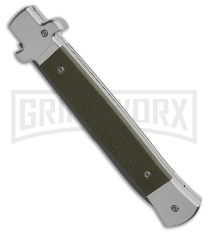 AKC X-Treme Shadow Green-G10 Bolster Release Automatic Knife - Bayonet SW Plain 2 AKC X-Treme Shadow Green-G10 Bolster Release Automatic Knife - Bayonet SW Plain - Image 2