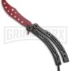 Andux CS Black Balisong Butterfly Trainer - Cracked Red Holes -Kershaw Sale Store Andux C S Black Balisong Butterfly Trainer Cracked Red Holes A0002975 BP 24576 jr large
