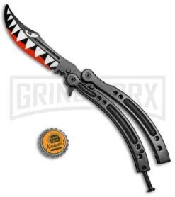 Andux CS Black Balisong Butterfly Trainer - Shark Bomber Plain 7 Andux CS Black Balisong Butterfly Trainer - Shark Bomber Plain -Kershaw Sale Store Andux C S Black Balisong Butterfly Trainer Shark Bomber Plain A0002818 BP 24573 jr bottlecap large