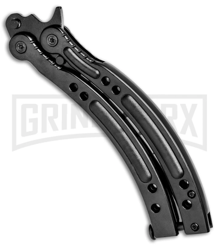 Andux CS Black Balisong Butterfly Trainer - Shark Bomber Plain 3 Andux CS Black Balisong Butterfly Trainer - Shark Bomber Plain - Image 3