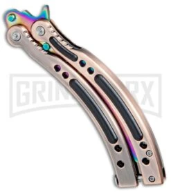 Andux CS Bronze/Black Balisong Butterfly Trainer - Spectrum Holes -Kershaw Sale Store Andux C S Bronze Black Balisong Butterfly Trainer Spectrum Holes A0002545 BP 24575 jr side large