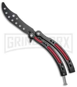 Andux CS Red/Black Balisong Butterfly Trainer - Black Holes