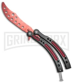 Andux CS Red/Black Balisong Butterfly Trainer - Red Holes