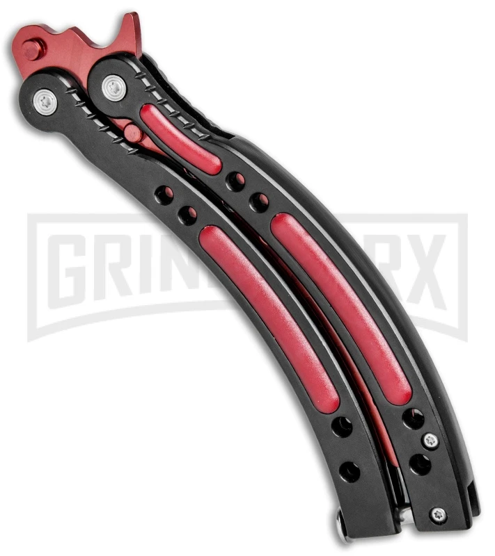 Andux CS Red/Black Balisong Butterfly Trainer - Red Holes 3 Andux CS Red/Black Balisong Butterfly Trainer - Red Holes - Image 3