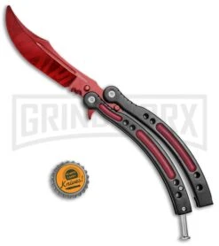 Andux CS Red/Black Balisong Butterfly Trainer - Red Plain -Kershaw Sale Store Andux C S Red Black Balisong Butterfly Trainer Red Plain A0002538 BP 24571 jr bottlecap large