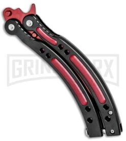 Andux CS Red/Black Balisong Butterfly Trainer - Red Plain -Kershaw Sale Store Andux C S Red Black Balisong Butterfly Trainer Red Plain A0002538 BP 24571 jr side large