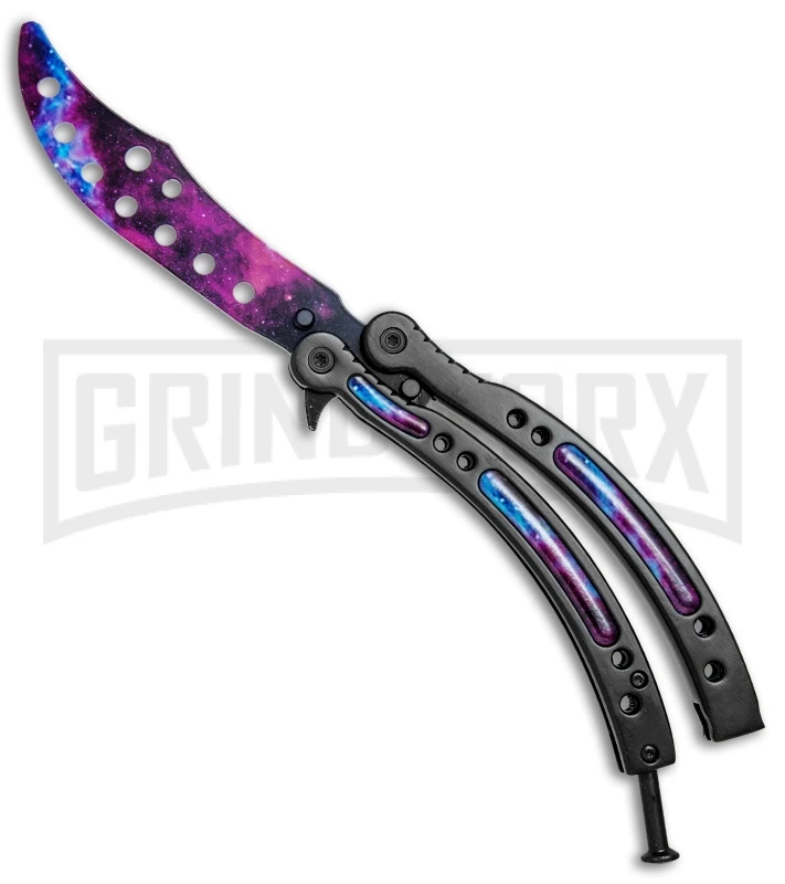 Andux CS Stardust/Black Balisong Butterfly Trainer - Stardust Holes 1 Andux CS Stardust/Black Balisong Butterfly Trainer - Stardust Holes