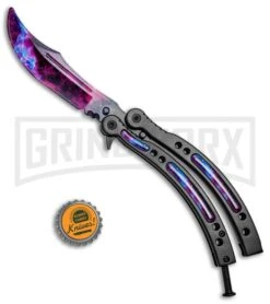 Andux CS Stardust/Black Balisong Butterfly Trainer - Stardust Plain -Kershaw Sale Store Andux C S Stardust Black Balisong Butterfly Trainer Stardust Plain A0002823 BP 24574 jr bottlecap large