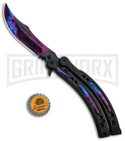 Andux CS Black Balisong Butterfly Knife W/ Stardust Inlays - Bowie Stardust -Kershaw Sale Store Andux CS Black Balisong Butterfly Stardust Inlays Bowie Startdust PBF7T GX 33139 jr bottlecap large