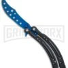 Andux CS Black Balisong Butterfly Trainer - Blue Holes -Kershaw Sale Store Andux CS Black trainer blue holes BP 24579 er large